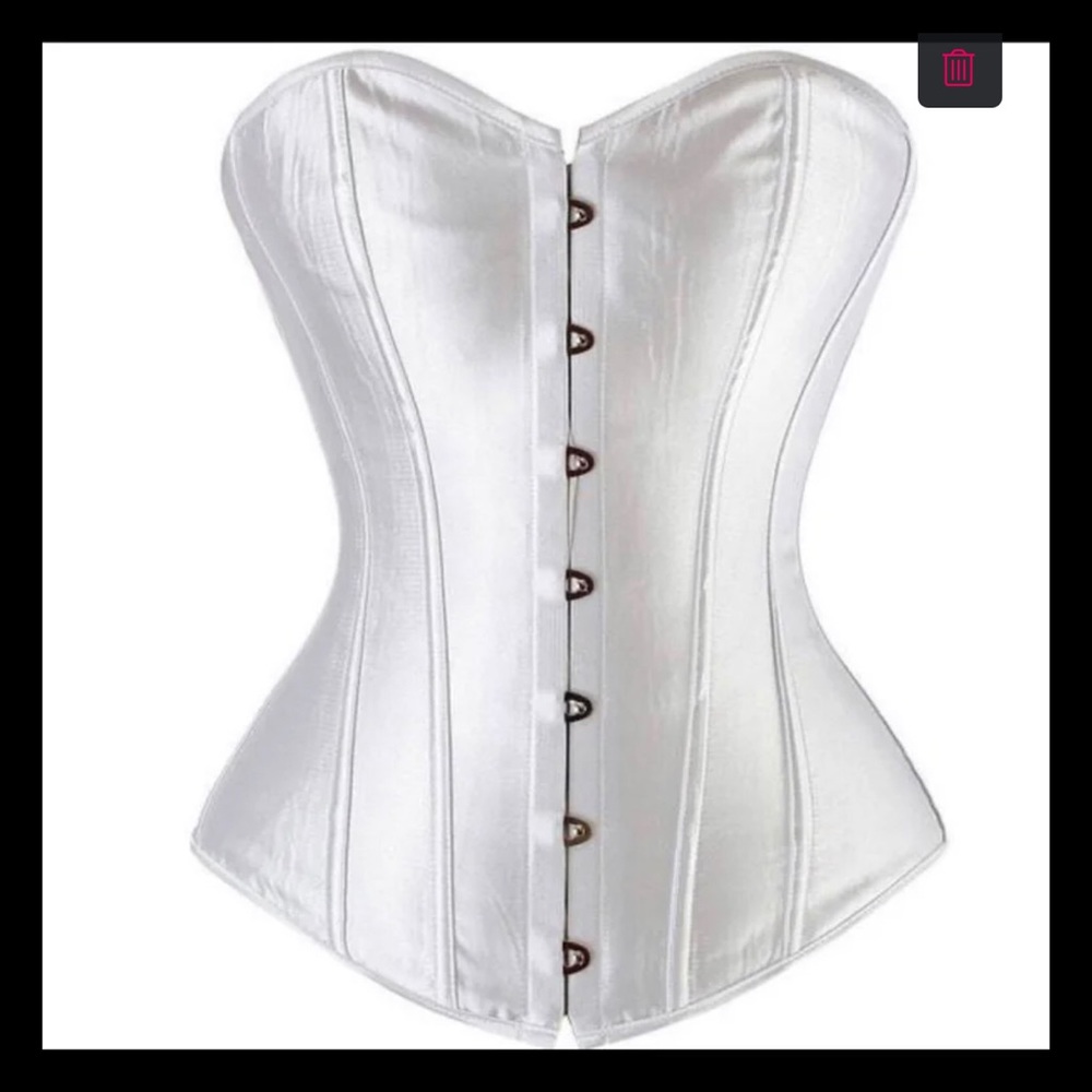 White satin style corset small-6xl